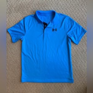 Boys Under Armour Polo Shirt, YL, Turquoise Blue